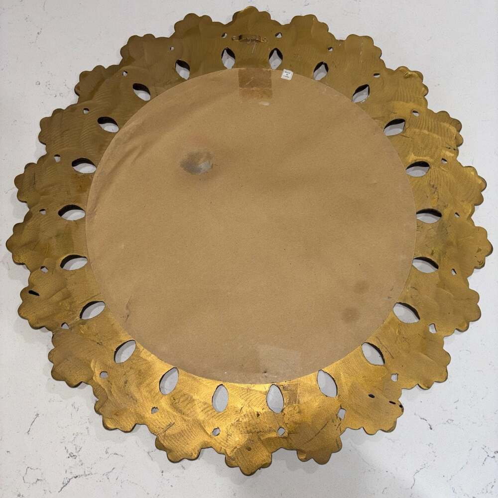 Vintage Ornate Gold Sunburst Wall Mirror Hollywood Regency Acanthus Leaf 21” - Picture 7 of 8